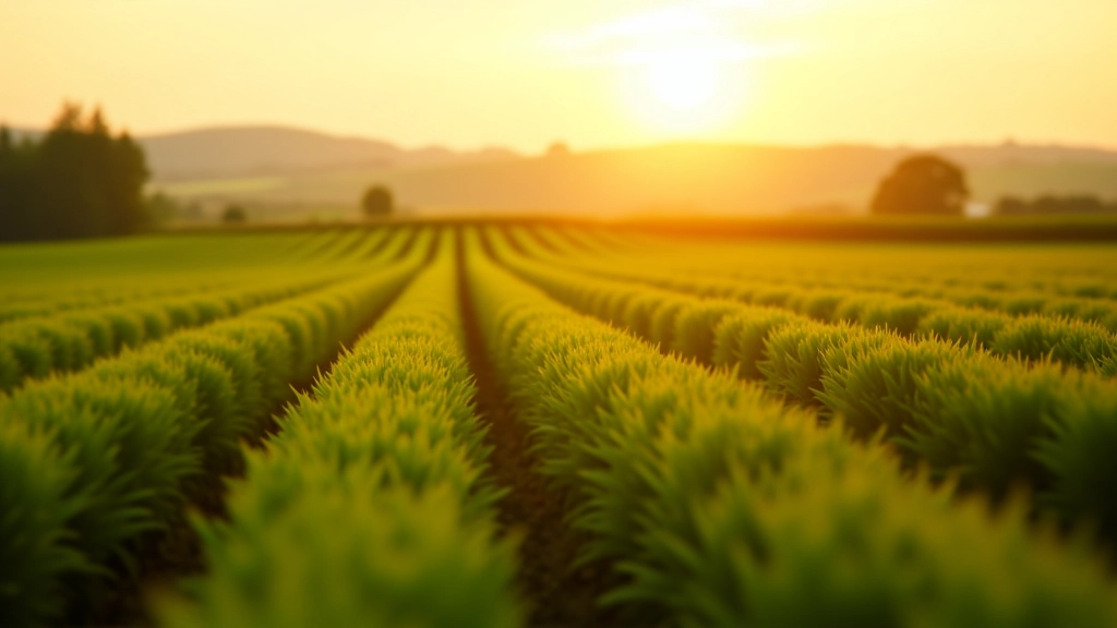 Bunte Felder mit verschiedenen Kulturen in einer deutschen Agrarregion während goldenem Sonnenlicht
