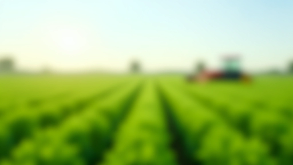 Moderne Landwirtschaftliche Felder mit Maschinen und grünen Anbauflächen unter blauem Himmel